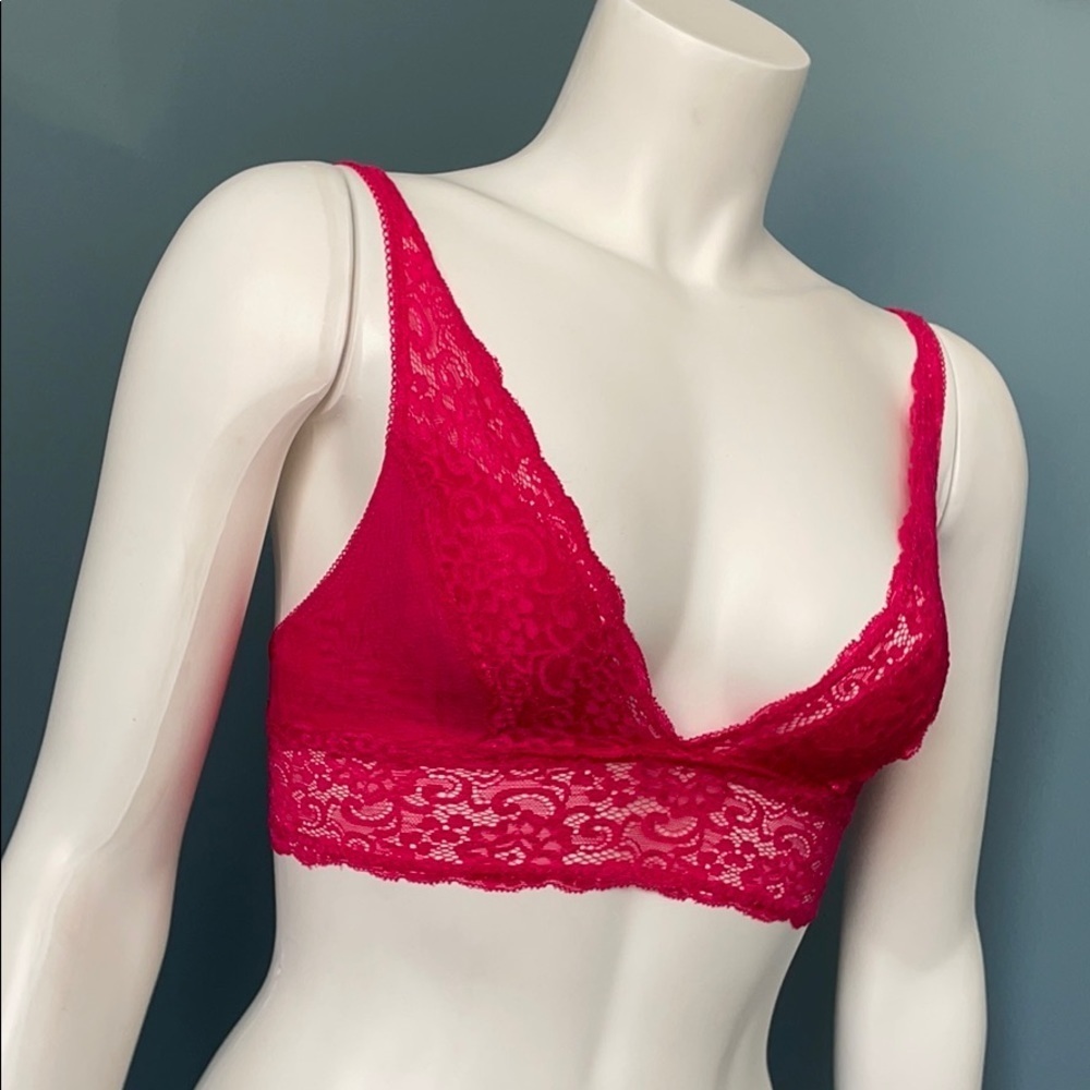 Soma Lace Plunge Pink Punch Bralette size XS - Picture 3 of 6